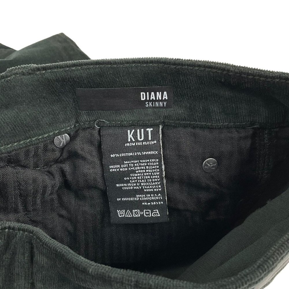 Kut From the Kloth Jeans Women's Size 14 Green Diana Skinny Mid-Rise Denim Nwt - Picture 5 of 13